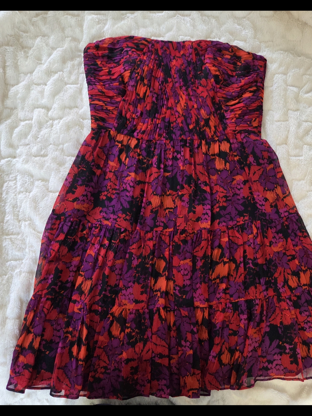 Shoshanna 100% Silk Strapless Floral Dress Size 6